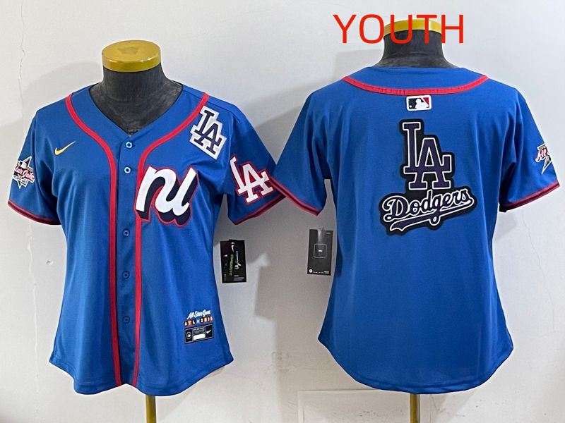 Youth 2025 Los Angeles Dodgers Blank Blue All star Nike MLB Jersey style 06->youth mlb jersey->Youth Jersey